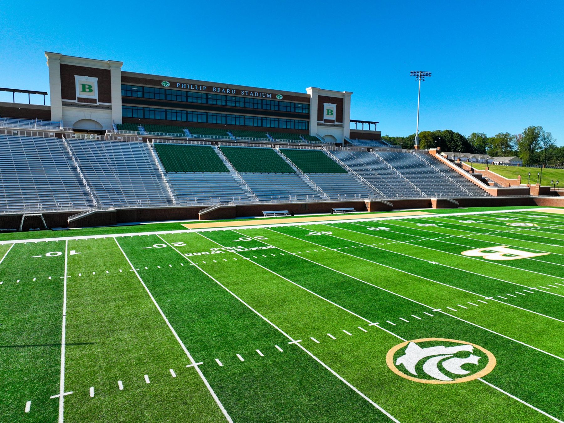 Phillip Beard Stadium grandstand from field level