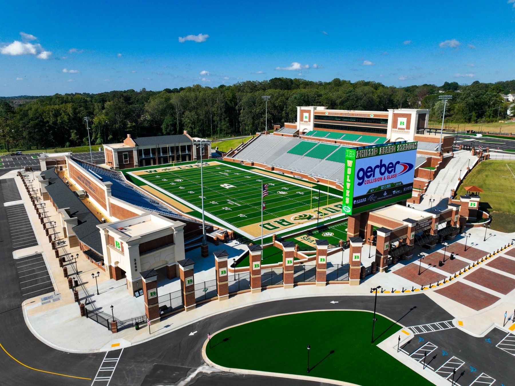 Aerial view of Phillip Beard Stadium in Buford, Georgia